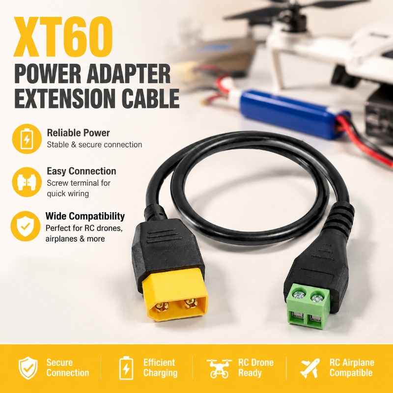 موصل XT60 ذكر وأنثى إلى كابل م - مراجعة Fpv Drone Charger وسعره